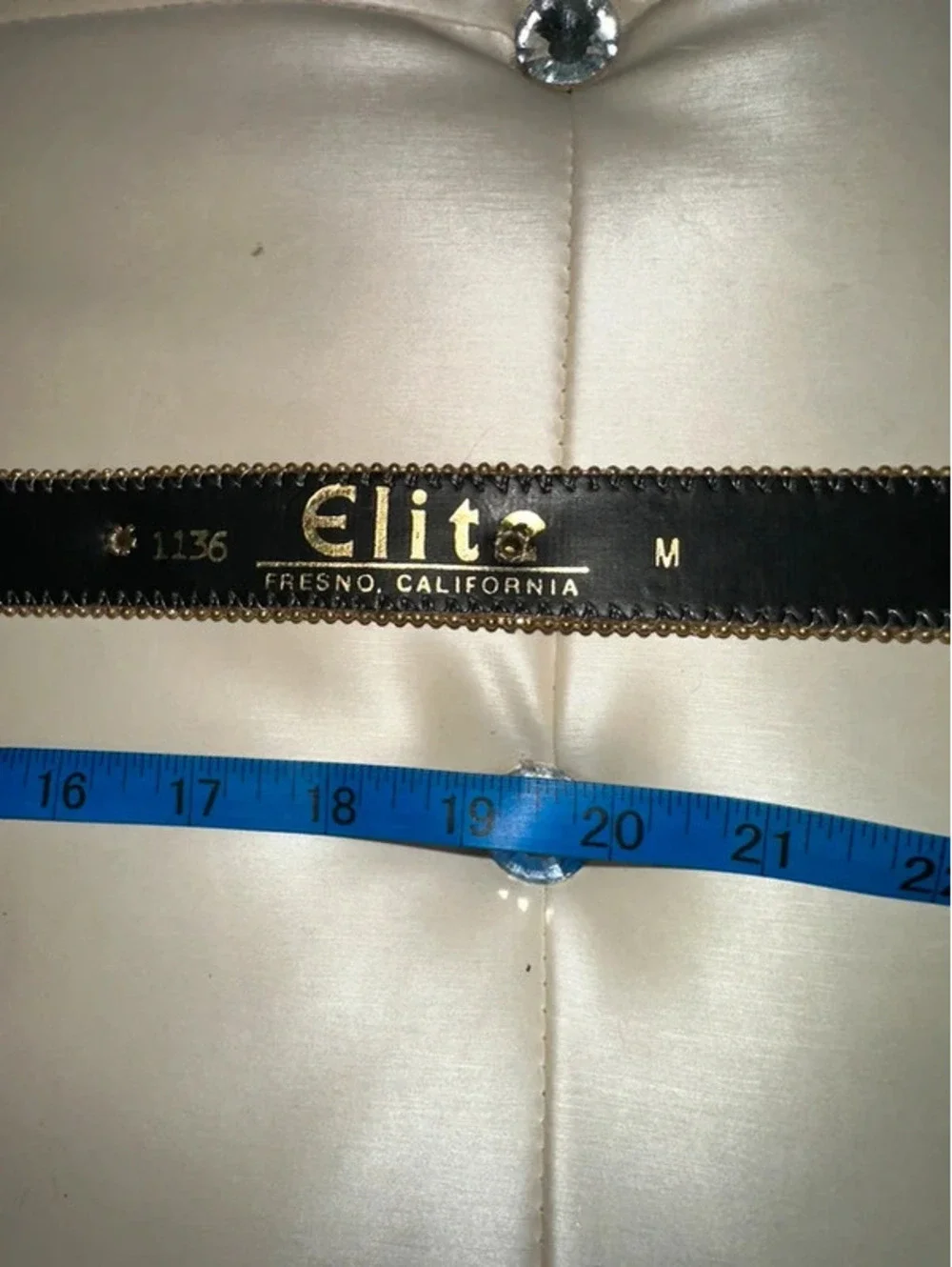 Vintage Elite Gold Fresno Glam Metallic 80s/90s Belt M USA